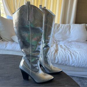 Silver Heeled Cowboy Boots